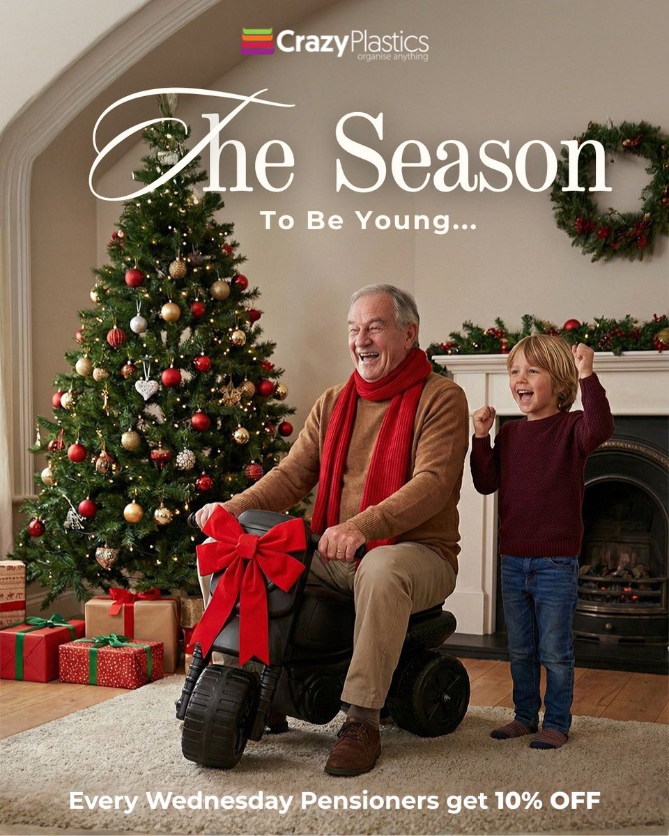 Pensioners Day = 10% OFF 🎁

Young at heart, smart on the cart. Pop into your nearest Crazy Plastics, all our stores are open today and ready to help you treat yourself (and the grandkids). 

Ts&amp;Cs apply. 💚