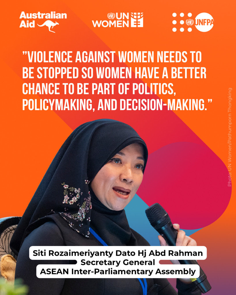 unwomenasia's tweet image. At the regional consultation on the @ASEAN Regional Plan of Action on the Elimination of Violence against Women, @aipasecretariat’s SG reflected on the importance of addressing violence against women in politics &amp;amp; decision-making across the region.

@UN_Women @UNFPAAsiaPac @dfat