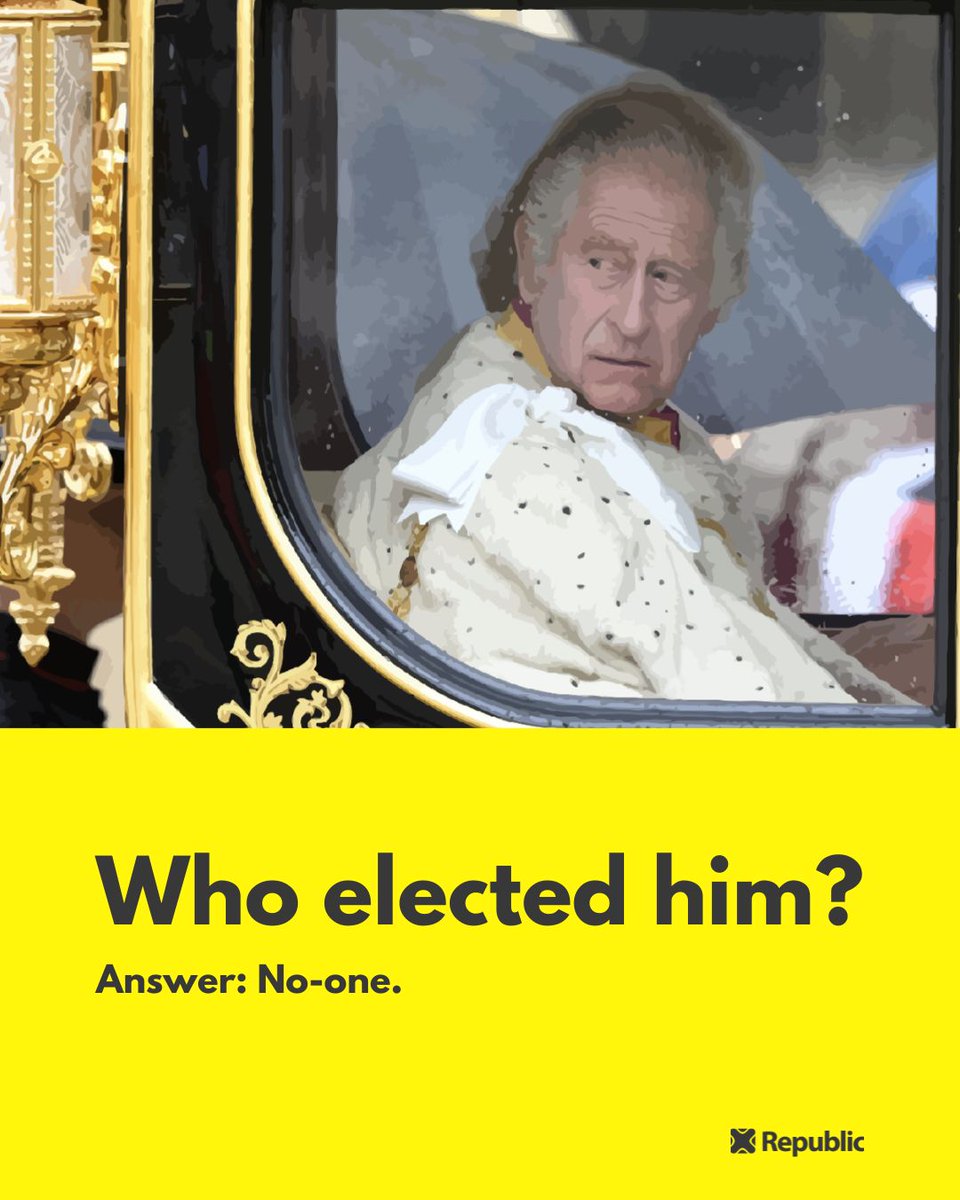 RepublicStaff's tweet image. If Charles thinks he has the right to be our head of state, he should stand in an election. #NotMyKing #AbolishTheMonarchy