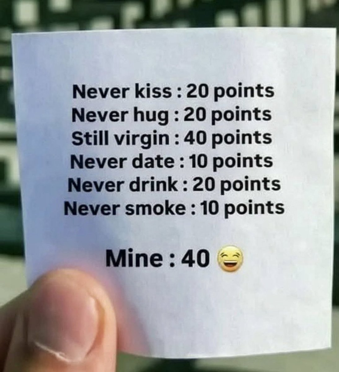 Jesii_ca_M's tweet image. Mine is 40. 🥹

How many points do you get?