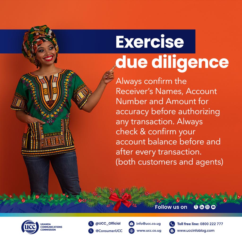 ConsumerUCC's tweet photo. Sending money to loved ones for Christmas? Don't let it go to the wrong hands!.  Double-check the number and name before sending mobile money. Stay vigilant, save your cash!  #MobileMoneySafety #XmasTips #AnInlcusiveDigitalEconomy 
#GoldenPosts

@UCC_Official @MoICT_Ug @bbossa @UgCERT

@bwambaledickso
@MaamaKampala21
@IamCarolPrimah
@FNalubaale
@seekasound 
@kat_festo 
@GideonSsekidde 
@Glenn_Noel_Ics
@NorahJed256
@Sir_Dan16
@d_namugga
@RoqueDerryque