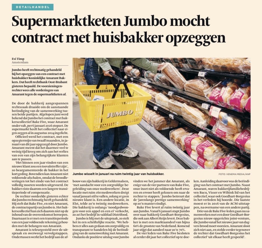 Nu is NL toch al geen broodbakkersland, maar neigde #Jumbo met zijn broodjes naar Duitse kwaliteit. Neigde. Met deze overgang krijgt de Jumboklant de troep van #AlbertHeijn, de dure troepverkoper, voorgeschoteld.
