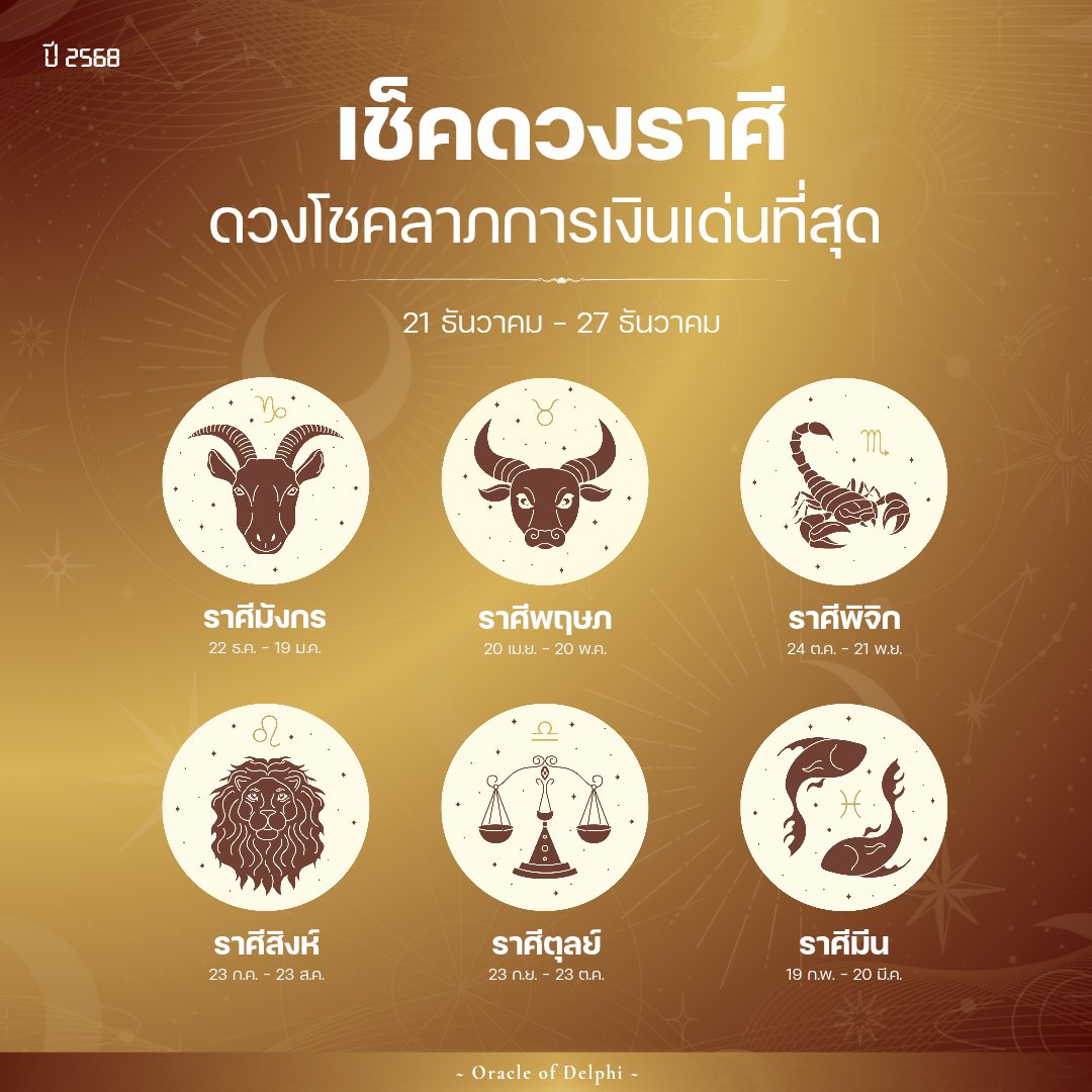 oracleofdelphim's tweet image. 6 ราศี ดวงโชคลาภการเงินเด่นที่สุด ช่วง 21 ธันวาคม - 27 ธันวาคม 2568 ✨💰

พิมพ์ 999 เพื่อรับคำทำนาย🌷💖