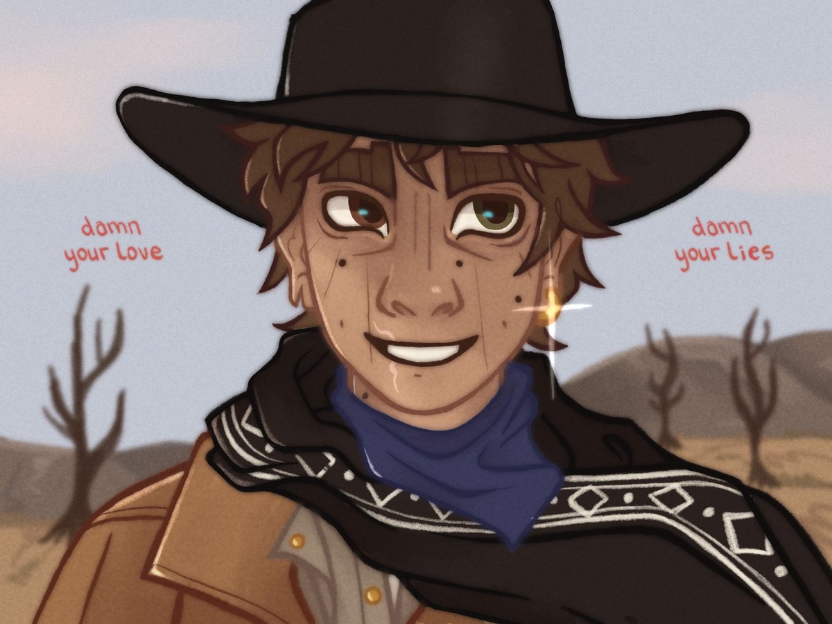 dragonlunar_'s tweet photo. butch cowboy yay #originalcharacter #butchoc #oc https://t.co/OsaVIqx6ut