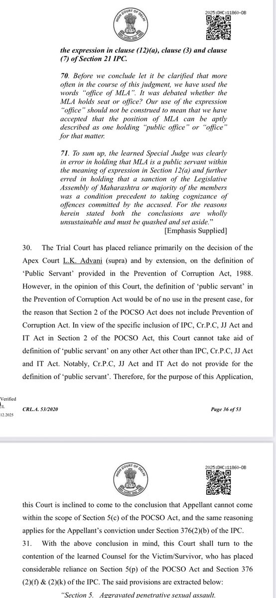 Deb_livnletliv's tweet photo. Justice in India when a criminal is a BJP leader? ❌

Kuldeep Sengar r@pes a 17 year old girl.

Justice Subramonium Prasad and Harish Shankar suspend his life sentence saying the offence under POCSO Act was not made out since he isn't a public servant.

4 times BJP MLA isn't Public Servant?

#UnnaoCase