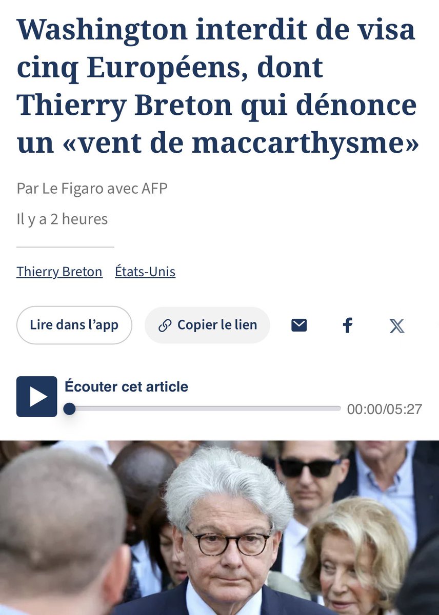 R_DeCastelnau's tweet image. Absolument ! Du maccarthysme. Toucher à un cheveu du brushing du censeur en chef de l’Union Européenne c’est du maccarthysme. Non mais !

Tu me diras, la « sanction » n’est pas vraiment méchante, simplement une interdiction d’entrée sur leur territoire. Genre OQTF déjà exécutée.…