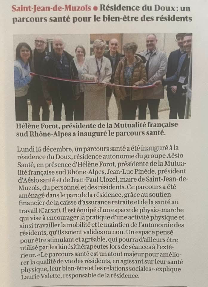 Un espace bien-être pour nos résidents 
<a href="/AesioSante/">AÉSIO Santé</a>