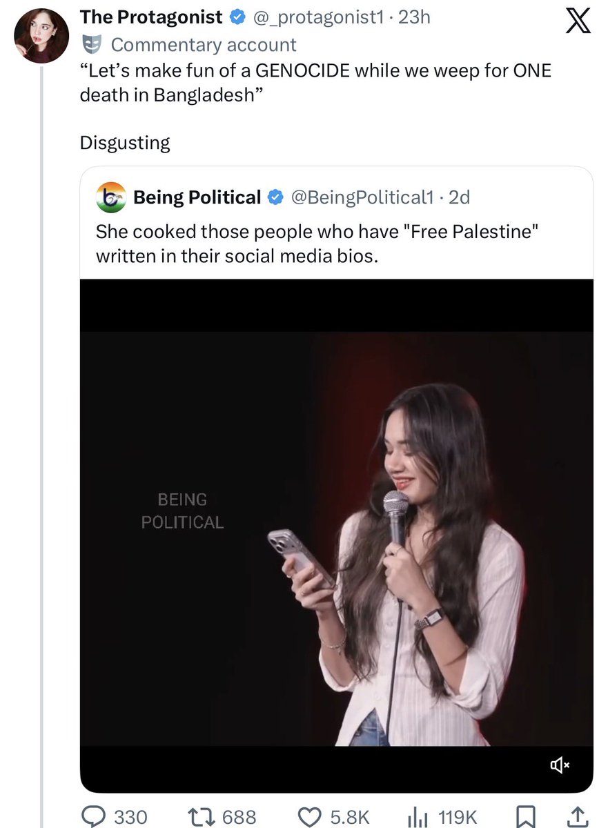 Kids in Gaza died because their parents consciously made choices detrimental to their longevity.

That “one man” in Bangladesh died simply because he was a certain religion.

Now, sure, let’s assume both deserve sympathy. Both don’t, but let’s assume anyway. Why don’t we