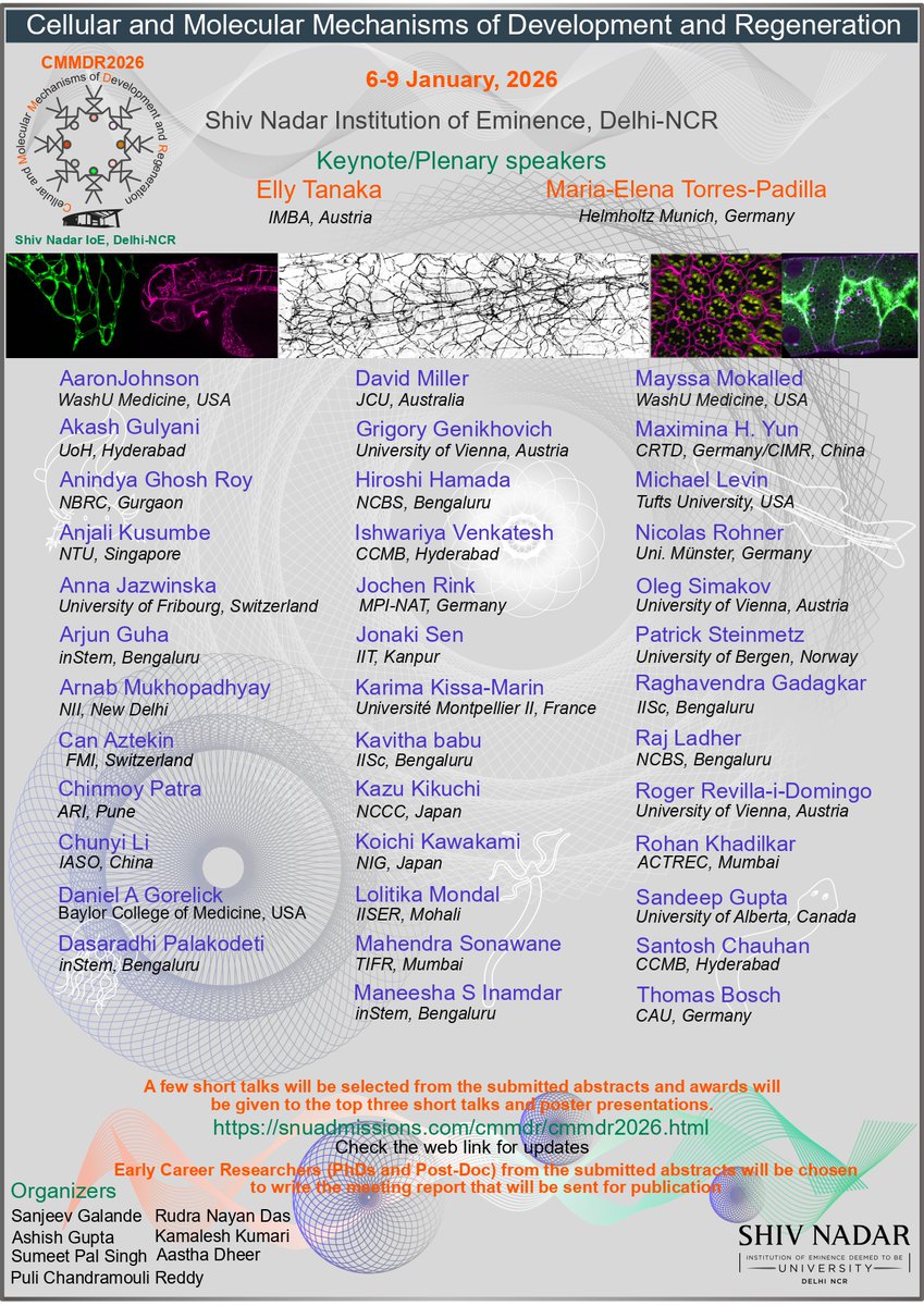 #CMMDR2026
The abstract submission and registration deadlines for CMMDR 2026 have been extended.
Abstract submission: 28 December 2025
Registration deadline: 31 December 2025
For details and submission, visit: lnkd.in/ggRurtXr

<a href="/SanjeevSaGa/">Sanjeev Galande</a> <a href="/PCReddyMouli1/">PC_Reddy@Mouli | మౌళి</a> <a href="/SNU_NatScience/">School of Natural Sciences, Shiv Nadar University</a>
