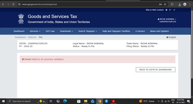 ipratik09's tweet photo. Facing this error in many cases...even after logging Ticket Id no resolution has been provided.
#GST #GSTR9C @Infosys_GSTN @cbic_india 
Kindly provide a solution to this error! https://t.co/YMMV7DNkxq
