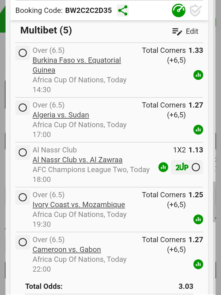 WellanMughogho's tweet photo. BW2C2C33CA...1,198.95 odds
BW2C32AE47....449.56 odds💵
BW2C326A67.....14.88 odds💵
BW2C2C5D72....13.55 odds💵
BW2C2F2815.....3.91 odds📌
BW2C2C2587....3.61 odds📌
BW2C2C470E....3.53 odds📌
BW2C2C8811....3.41 odds📌
BW2C2C2D35....3.03 odds♥️

Let's go
@BetwayMalawi 
Ma 3 odds woo https://t.co/BaAKkWnv9j
