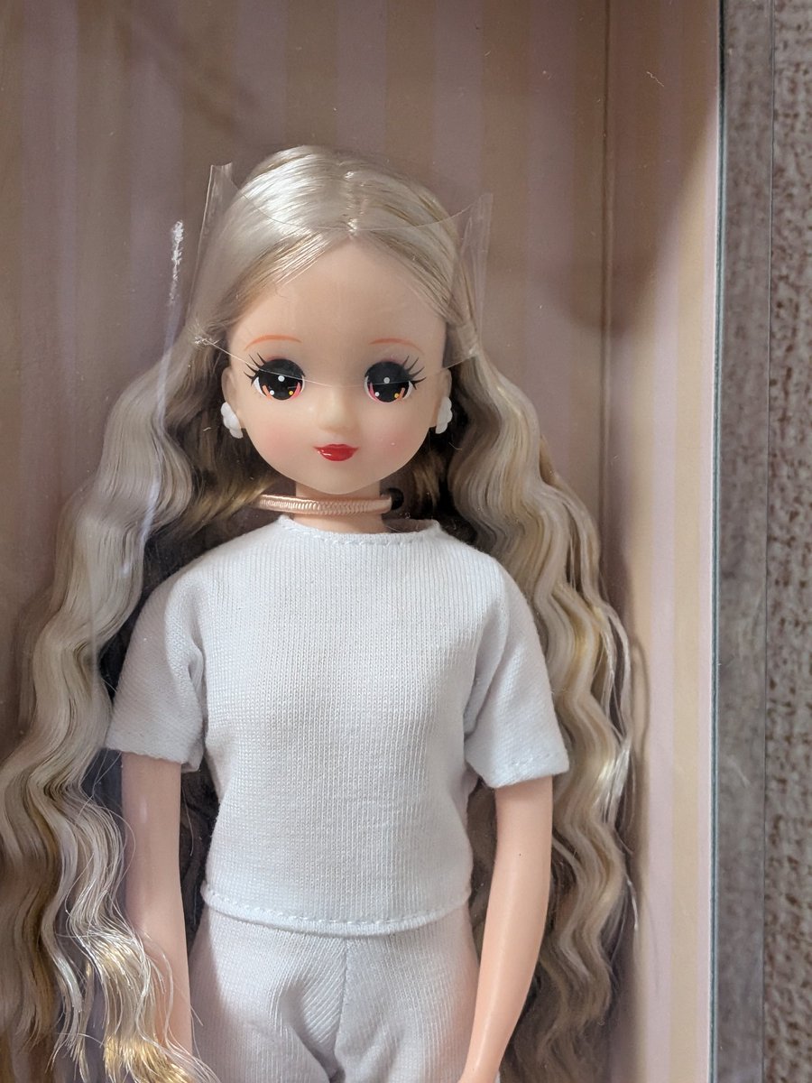 LC大阪でお迎えしたスイーツちゃんです🥰
初めての箱ドール！
おたのしみのスイーツちゃんと悩みまくったのですが、お友達に「どっちも可愛い〜！すみれちゃん(インスタの名前)はピンク髪の子が多いからこの子がいいかも」って言ってもらって決めました🌟
リアクロも似合いそうでカッコいい☺️