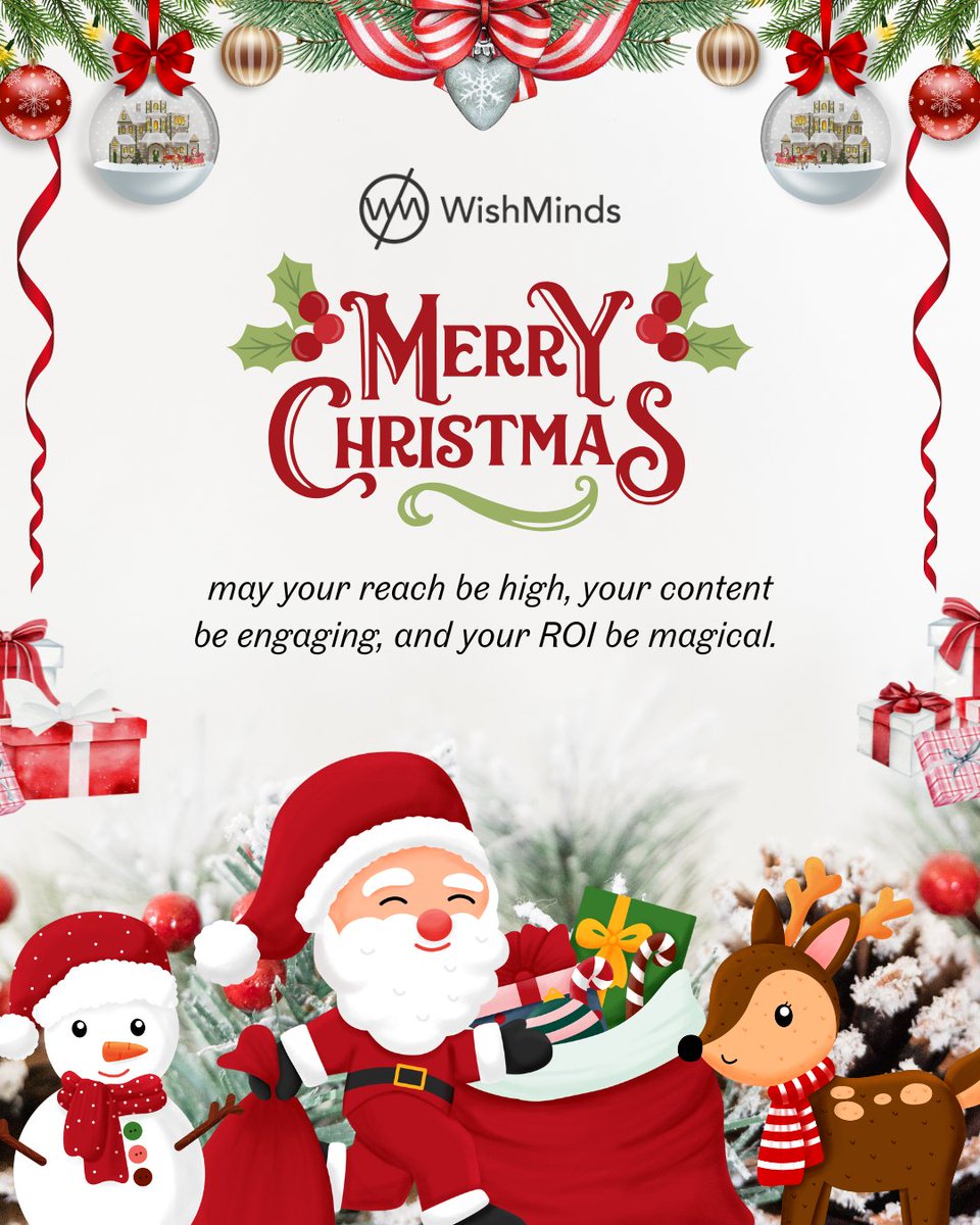 This Christmas, we’re wishing your brand more than just cheer 🎅
At WishMinds, we turn festive vibes into real business growth.

🎁 Let’s plan your 2025 growth — DM us now!
E-mail : hi@wishminds.com
Website : wishminds.com

#MerryChristmas #ChristmasMarketing