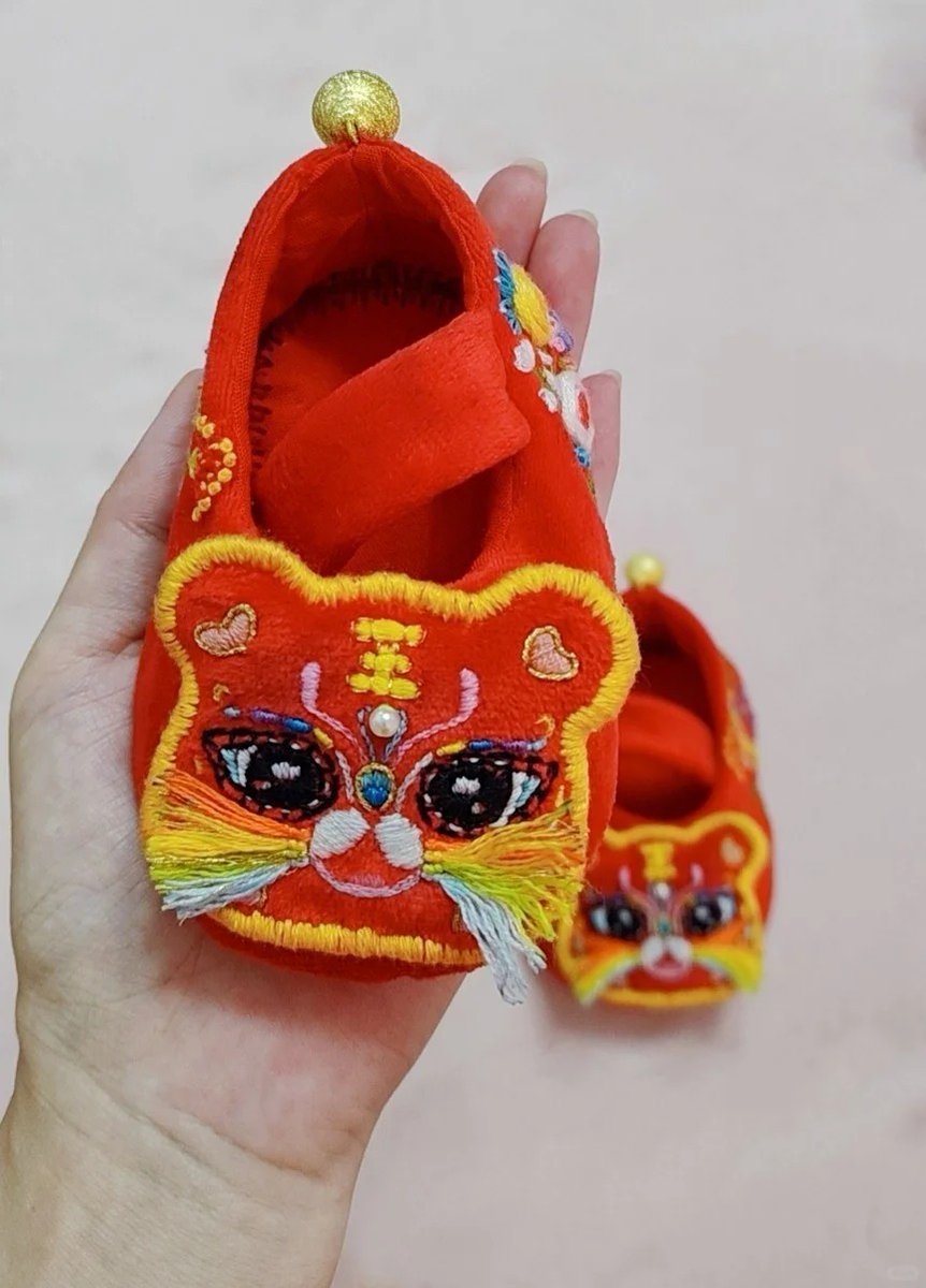 好可爱的老虎鞋，纯手工制作。