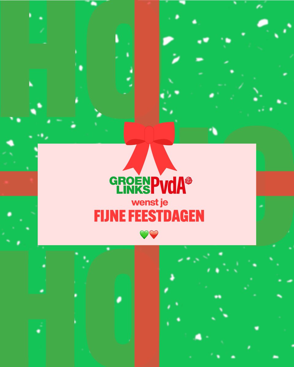 Fijne feestdagen! 🎄✨ 

We wensen iedereen dagen vol warmte en verbondenheid.

Daarna kijken we vooruit: de gemeenteraadsverkiezingen, waar we met volle kracht aan werken.

En de fusie: in 2026 bouwen we samen aan een nieuwe partij! Er valt nog veel te vieren komend jaar. 💚❤️