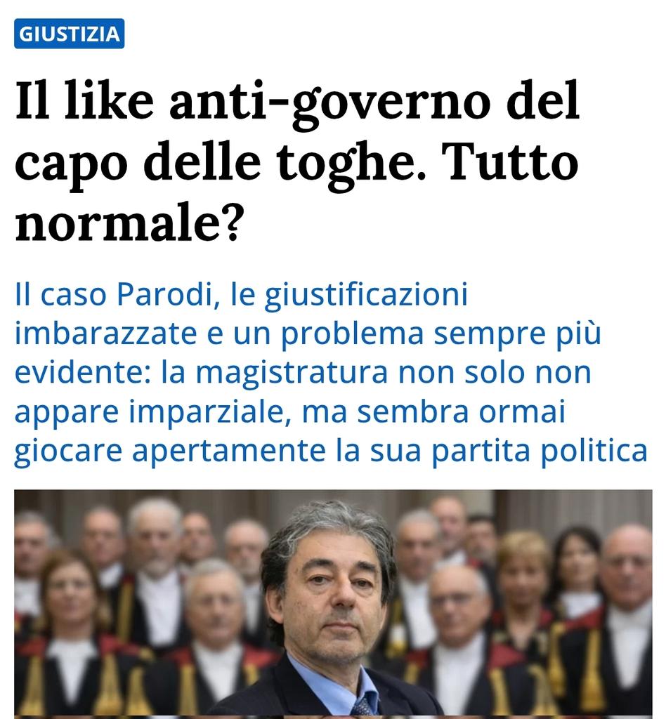 sconnesso_'s tweet image. C’è un problema serio, ENORME, sempre più DIFFICILE da NASCONDERE : 
L' 𝐈𝐌𝐏𝐀𝐑𝐙𝐈𝐀𝐋𝐈𝐓𝐀̀ 𝐃𝐄𝐋𝐋𝐀 𝐌𝐀𝐆𝐈𝐒𝐓𝐑𝐀𝐓𝐔𝐑𝐀  quella che DOVREBBE essere non solo reale ma anche percepita, sta diventando un concetto sempre più evanescente.

nicolaporro.it/il-like-anti-g…