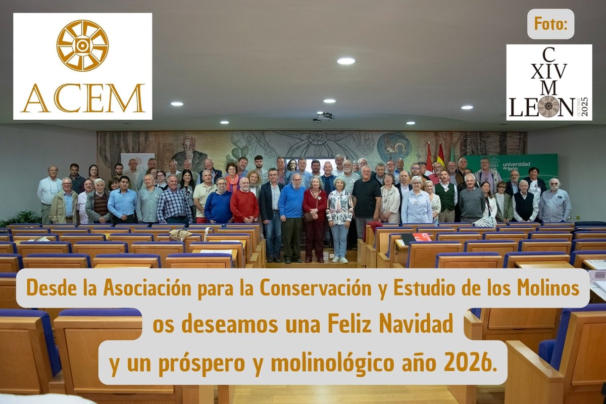 Desde la Asociación para la Conservación y Estudio de los Molinos, ACEM, os deseamos una Feliz Navidad y un próspero y molinológico año 2026.