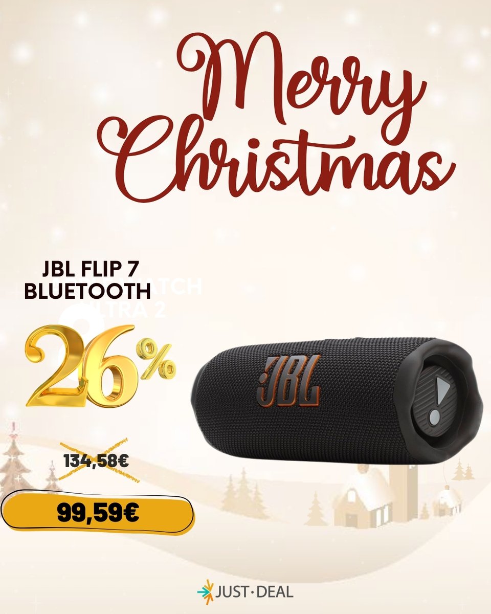 🎄🔊 ¡Merry Christmas en Just Deal!

Altavoz JBL Flip 7 Bluetooth Negro con –26% de DESCUENTO 🔥

Sonido potente, batería de larga duración y diseño resistente para llevar la música a todas partes.

🎁 buff.ly/h8btQUb

#JustDeal #MerryChristmas #JBLFlip7 #Descuento