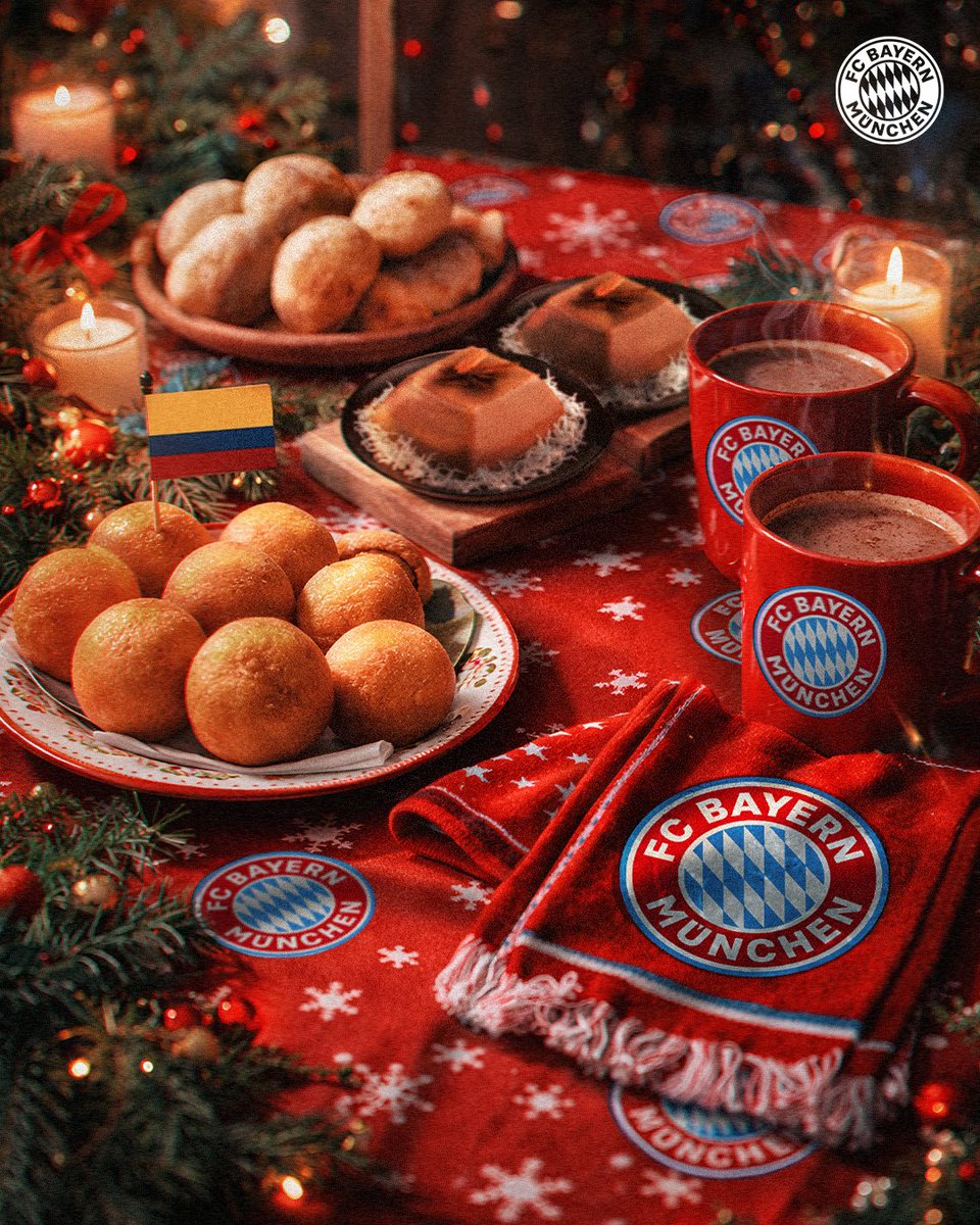 FCBayernES's tweet image. ¡𝗗𝗲𝘀𝗱𝗲 𝗹𝗮 𝗳𝗮𝗺𝗶𝗹𝗶𝗮 𝗱𝗲𝗹 𝗙𝗖 𝗕𝗮𝘆𝗲𝗿𝗻 𝗹𝗲𝘀 𝗾𝘂𝗲𝗿𝗲𝗺𝗼𝘀 𝗱𝗲𝘀𝗲𝗮𝗿 𝘂𝗻𝗮 𝗺𝘂𝘆 𝗳𝗲𝗹𝗶𝘇 𝗻𝗮𝘃𝗶𝗱𝗮𝗱!❤️🤍

Sabemos que en muchas partes de Colombia 🇨🇴se comen buñuelos y natilla con el plato navideño… 

¿Qué comida disfrutan en tu país? 🎄🎁
