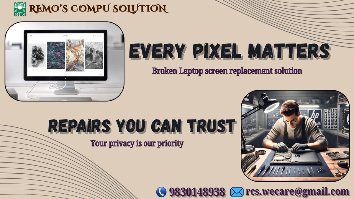 RcsShop31's tweet photo. 🔧 Broken Screen? Hope Still HD! 💥🖥️

Cracks happen. Panic doesn’t help. We revive dull, cracked, and dead screens with expert care—so your display shines like it owes you money. ✨😎

📞 Call: 9830148938

#ScreenRepair #VisualsRestored #TechFix #NoMoreCracks #RepairMagic https://t.co/qBP6bN2Nqv