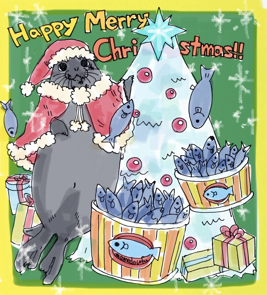 メリークリスマス！
卒園生チャバシラちゃんから、おさかなのプレゼントです🎁🦭🐟✨🎄

#zeehondencentrum #アザラシ幼稚園