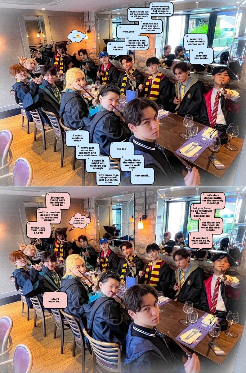 kook_u_u's tweet image. [updated]
seventeen monthly meeting (june 2024) 
location: england 
host: dokyeom 
theme: harry potter  
plot: