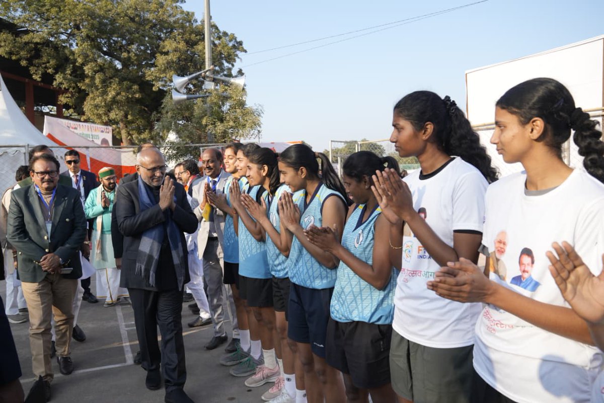 VPIndia's tweet photo. Vice-President Shri C. P. Radhakrishnan attended the 3rd Sansad Khel Mahotsav in Agra and highlighted the role of sports in building discipline, character, teamwork, and national strength.

The Vice-President called upon the youth to say “No to drugs and Yes to sports,” lauded India’s grassroots sports push under Khelo India and the Fit India Movement, and encouraged young athletes and participants to pursue sports as a way of life.