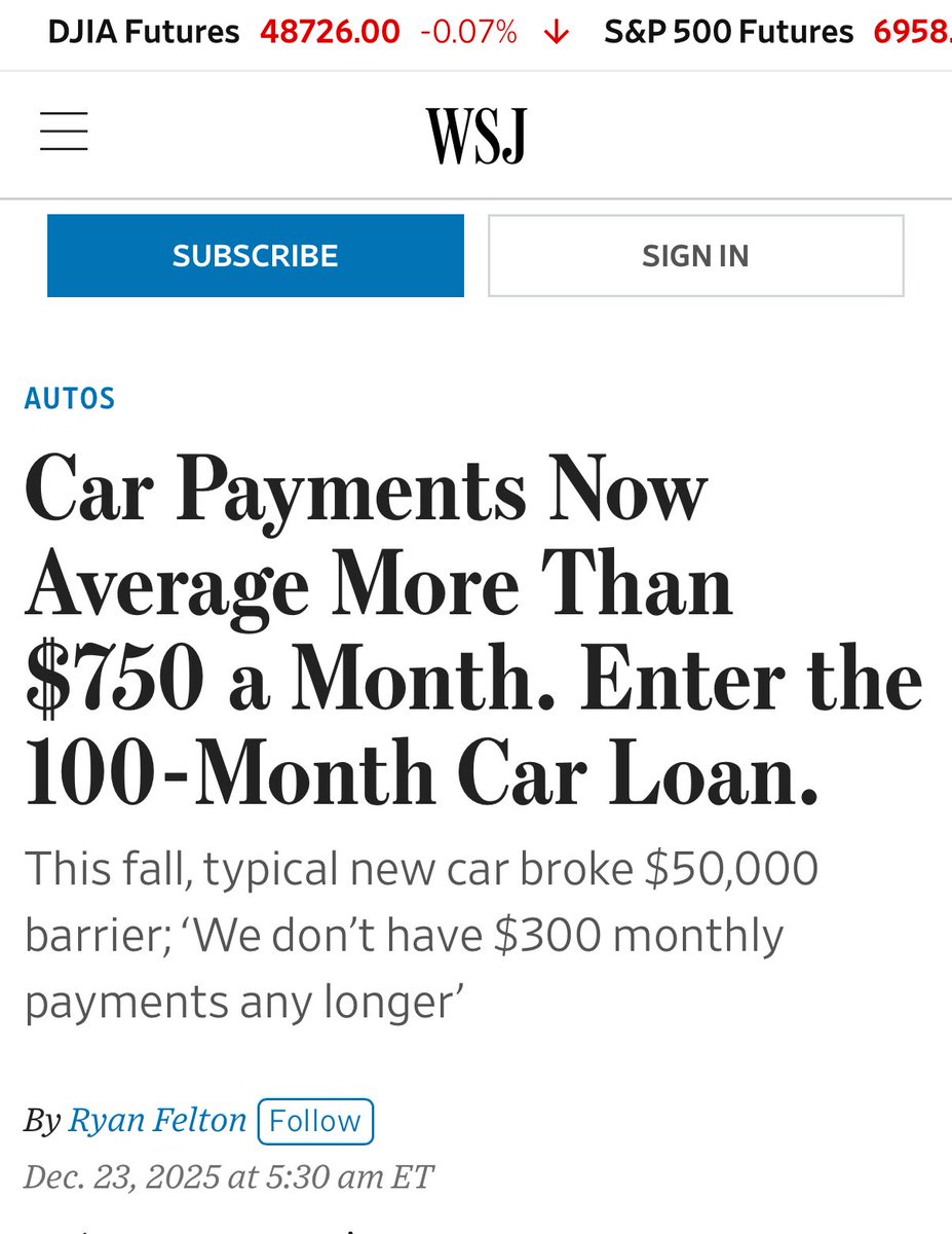 taylorkenneyitm's tweet image. 3 MILLION cars will be repossessed this year in the U.S. 
Nearly DOUBLE that of the GFC. 

Car prices are up 33% since 2020.

The answer? The 100-month loan. 

The crisis is here.
