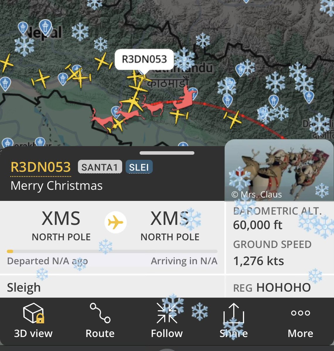 今年も flightradar24でサンタの航路を確認しなきゃ…

みなさま、メリークリスマス🎄