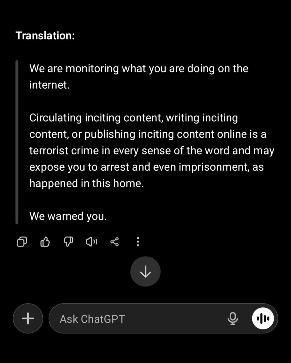 ⚡JUST IN - Israel threatens Palestinians for speaking out and sharing their suffering online