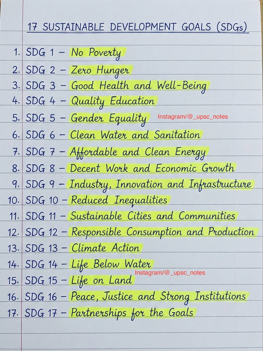 ✅ 17 Sustainable Development Goals (SDGs) :-