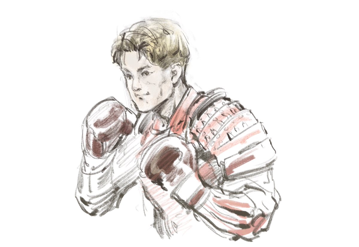 「#1日1ラクガキ ボクシングと武士なんて、 どっちも大好きなものじゃないか! 堤」|岩元辰郎@キャラデザいつでも募集中のイラスト