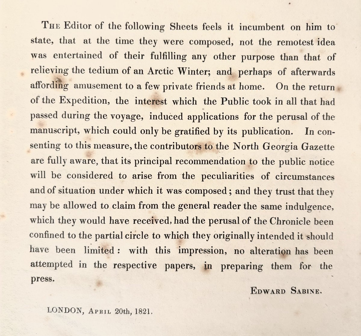 “At the time [these papers] were composed, not the remotest idea was entertained of their fulfilling any other purpose than that of relieving the tedium of an Arctic Winter”

In one week you too can discover why Sabine was freaking out