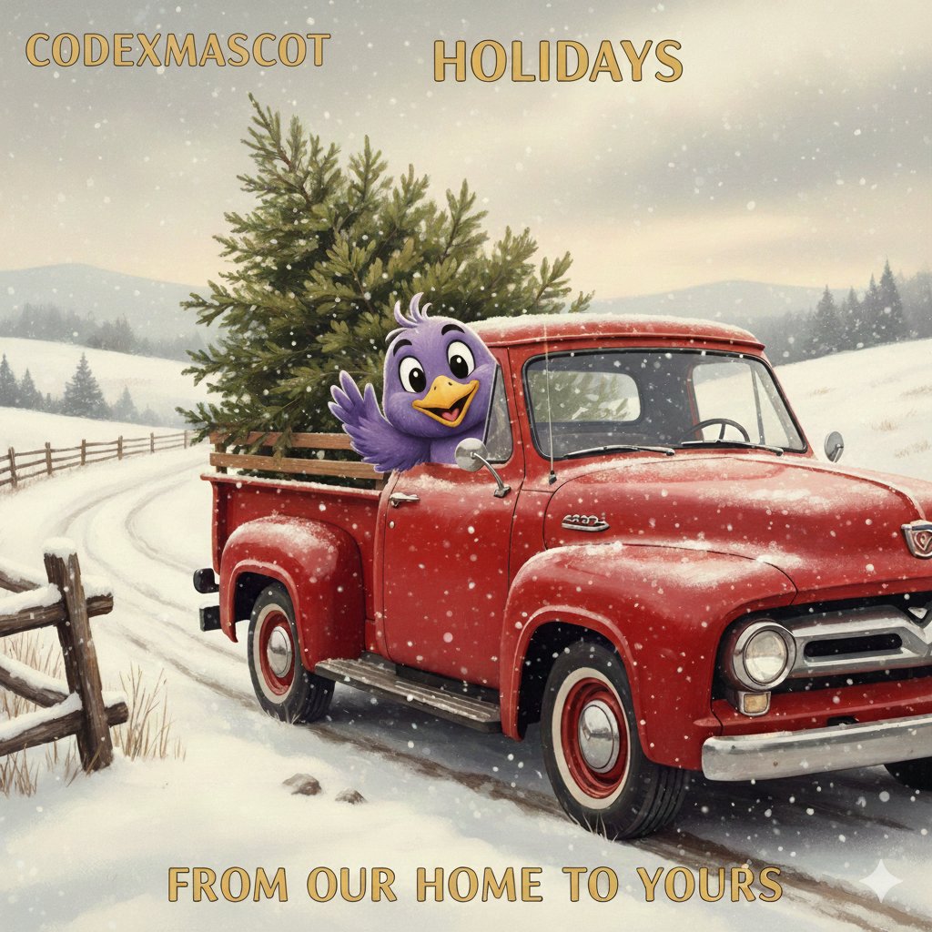 From our home to yours wishing you a season full of magic cozy moments and plenty of hot cocoa ☕🧣 Let the festivities begin! #CodexMascot