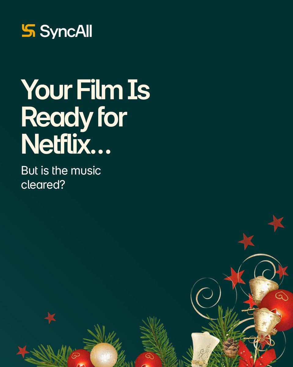 One uncleared song can delay release, block distribution, or send the project back for rework.

Before the premiere date is announced, make sure the music is ready too to avoid losing time and money!

#Day5
…

#SyncAll #12DaysOfChristmas #FilmDistribution