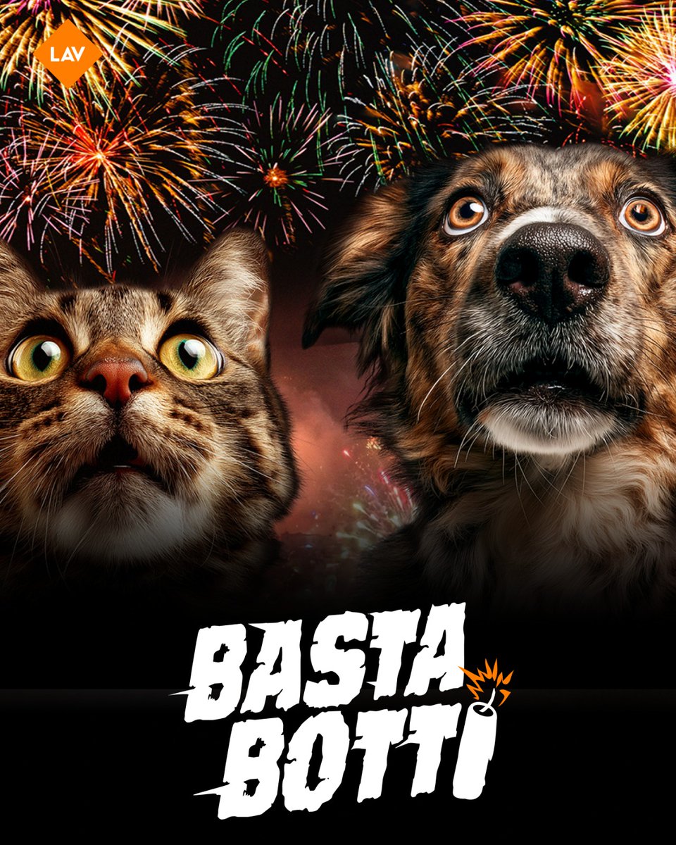Botti e fuochi d'artificio non sono un gioco per gli animali! Per loro rappresentano un vero pericolo.

Il rumore improvviso e assordante provoca paura, stress e disorientamento, spingendone molti a fuggire o ferirsi.

Festeggiare sì, ma rispettando ogni vita 🧡

#BastaBotti #LAV