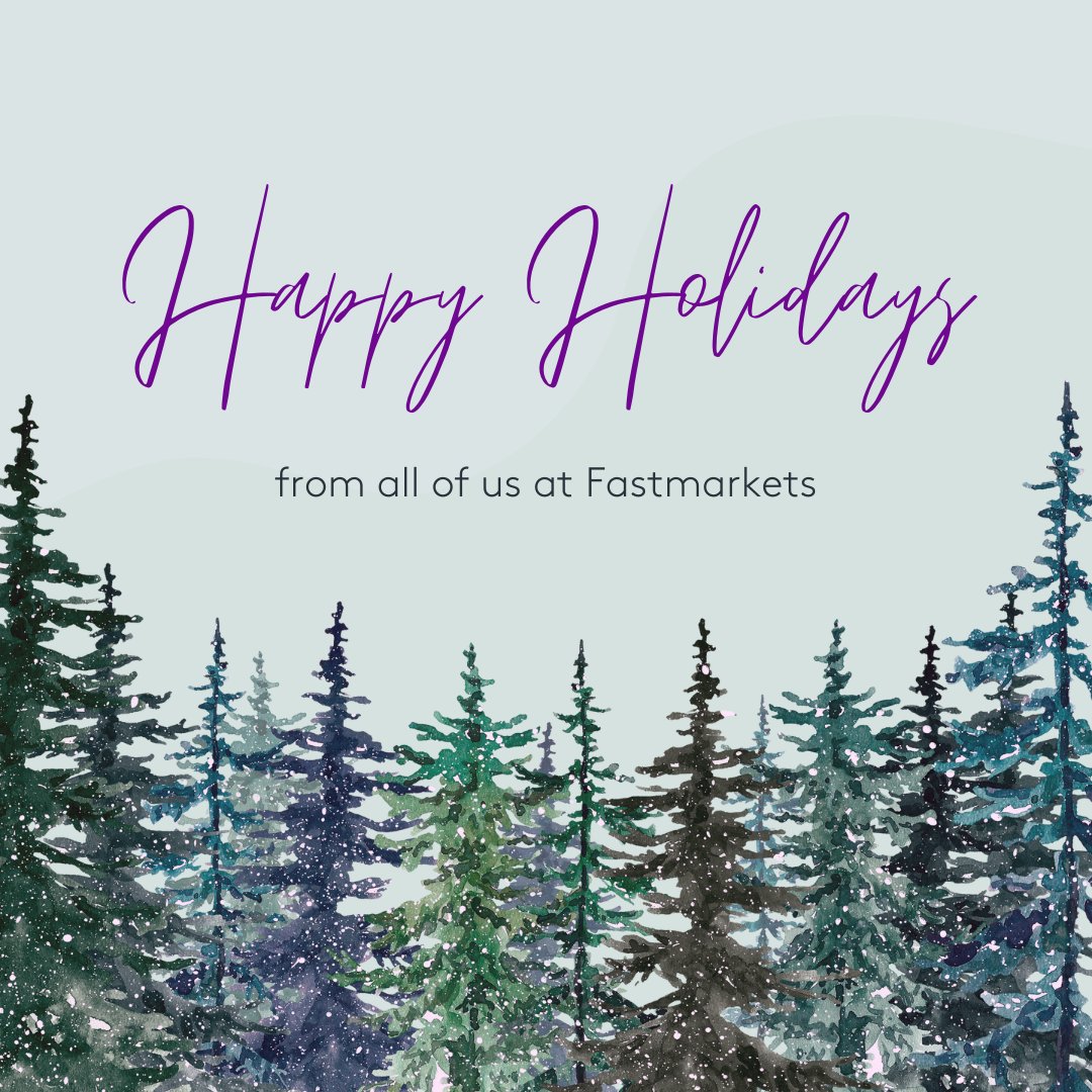 Fastmarkets's tweet photo. As 2025 comes to a close, we want to thank our incredible community for your trust and collaboration throughout the year.

We wish you a joyful festive season and a prosperous New Year. Here’s to continued success and new opportunities in 2026!

#Fastmarkets #SeasonGreetings https://t.co/iLUYkuc3zT