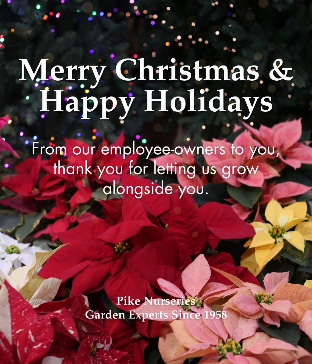 From our employee-owners to you, Merry Christmas and Happy Holidays. 🎁 💚 Thank you for being part of our community and for sharing your love of gardening with us all year long.

Holiday Hours: 
Christmas Eve: Open from 9am to 3pm on Christmas Eve 
Christmas Day: Closed