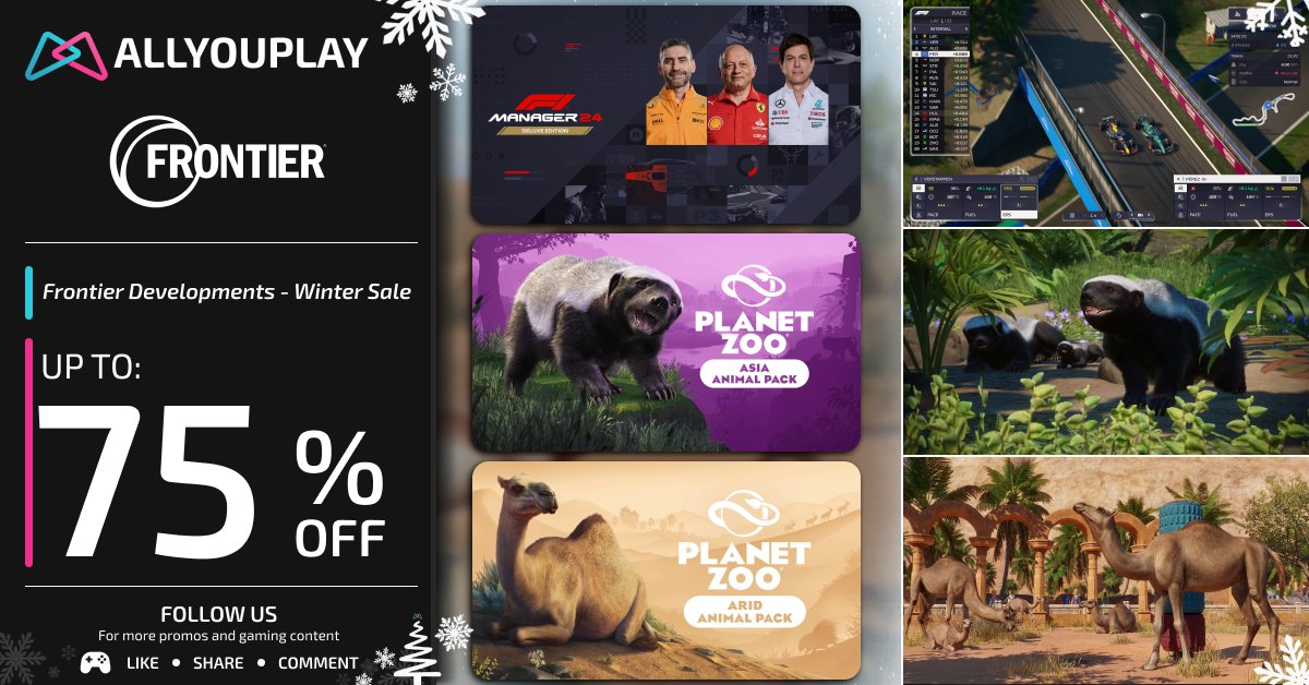 ALLYOUPLAY's tweet image. Winter doesn’t slow things down — it sharpens decisions. 🧊

🏎️ F1® Manager 2024 Deluxe Edition — 11.25€ / 10.00£ / 11.25$
🦒 Planet Zoo: Asia Animal Pack — 7.49€ / 5.99£ / 7.49$
🌵 Planet Zoo: The Arid Animal Pack — 5.00€ / 4.00£ / 5.00$

From pit wall pressure to perfectly…