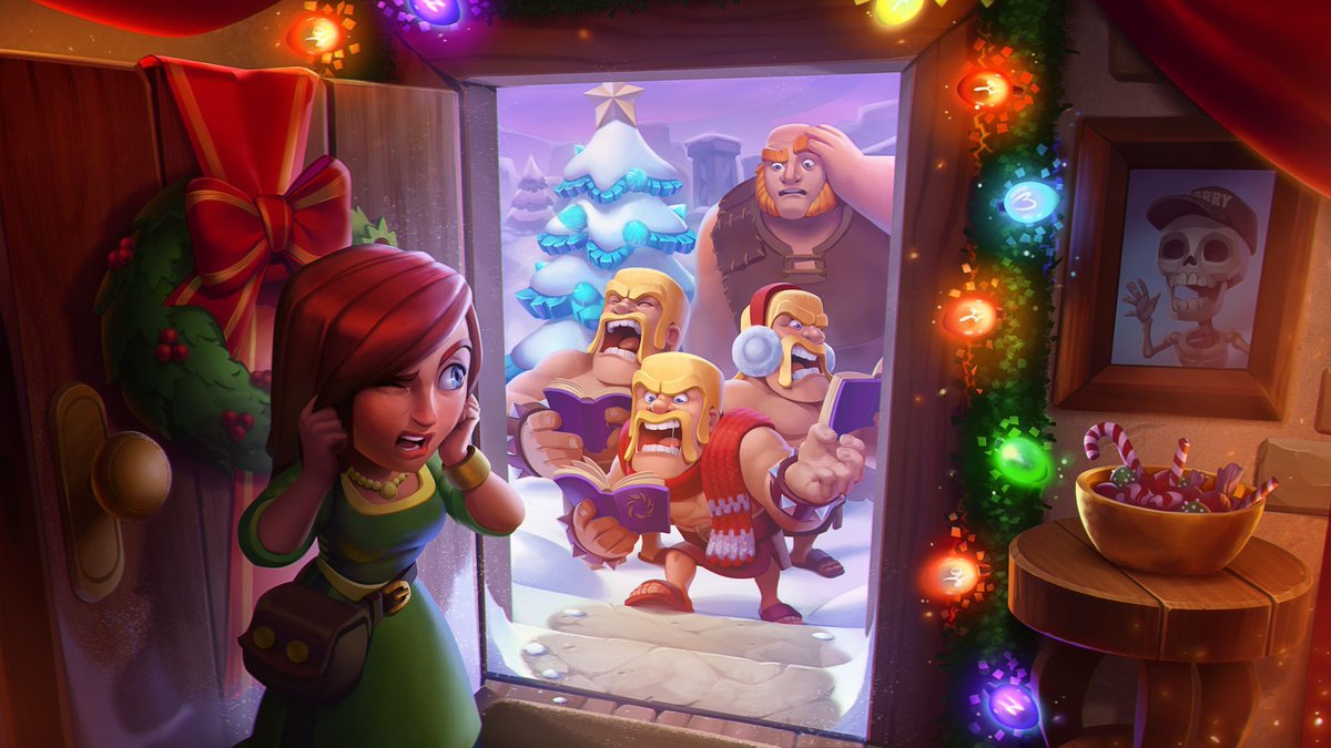 Barbarians are caroling... loudly, and badly 🙉
It’s Clashmas Eve, and the Home Village is full of festive chaos and off-key cheer!
How’s your celebration going, Chief? 
#clashmas