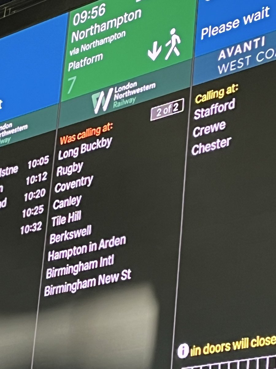 Absolute shambles <a href="/NetworkRailEUS/">London Euston</a> <a href="/WestMidRailway/">West Midlands Railway</a> Lots of cancellations. People travelling to Birmingham and told to wait for the <a href="/AvantiWestCoast/">Avanti West Coast</a> 10:16 service which was subsequently delayed and cancelled. Ridiculous screens saying “not calling at” 
Information staff useless!