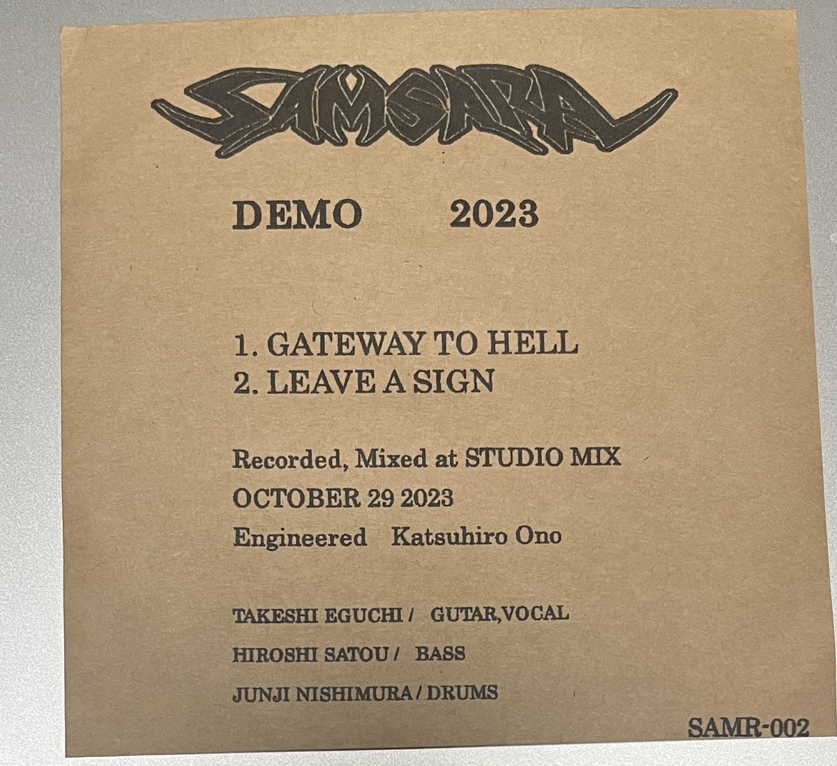 待望の新譜が待たれるSAMSARAですが2023年のDEMO CD-Rの在庫がまだございます。未聴の方は是非！二曲入り¥500です。DMで通販受付ます。