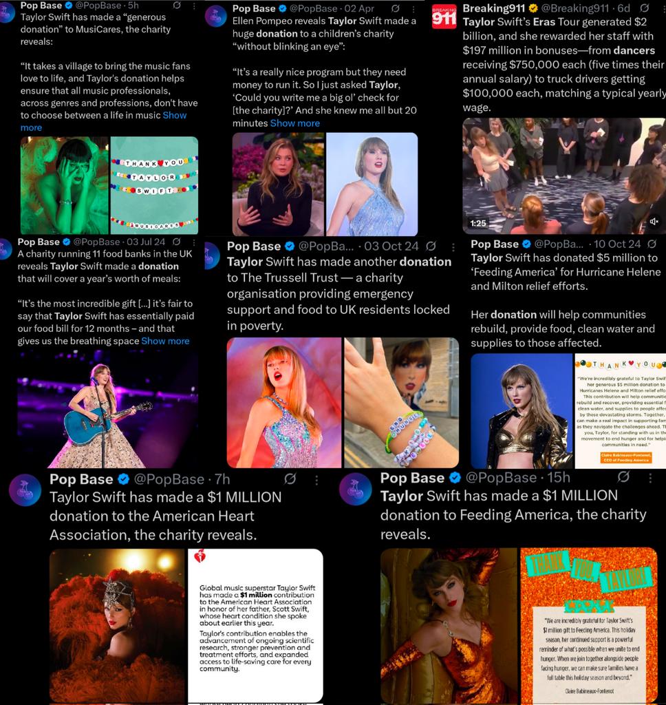 SwiftyRuza's tweet image. btw she makes all these donations quietly, without announcements or headlines… and y’all still have the audacity to call her a greedy, evil billionaire. y'all owe her an apology.