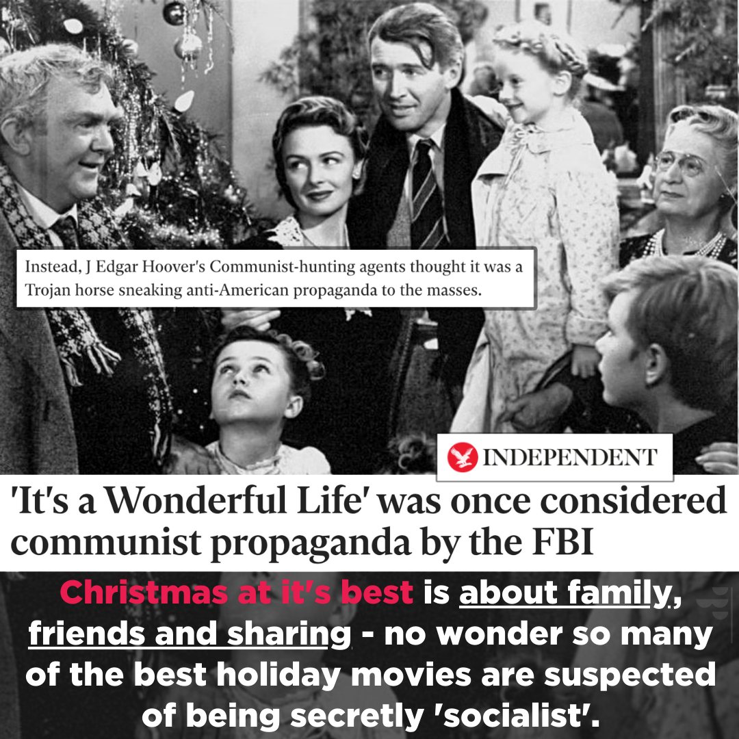 paulmurphy_TD's tweet image. Turns out the FBI were so worried about 'It's a Wonderful Life' they had it investigated!
Christmas at it's best is about family, friends and sharing - no wonder so many of the best holiday movies are suspected of being secretly 'socialist'.

independent.co.uk/news/world/ame…