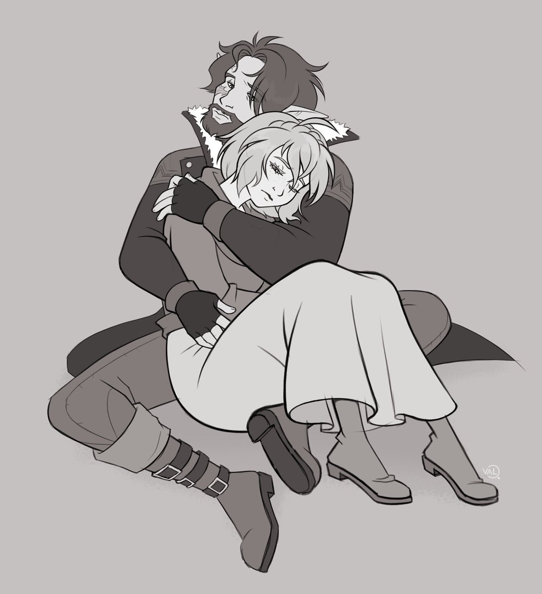 Comforting hug 🖤
Another sketch commission for <a href="/TeacoonG/">Teacoon</a>