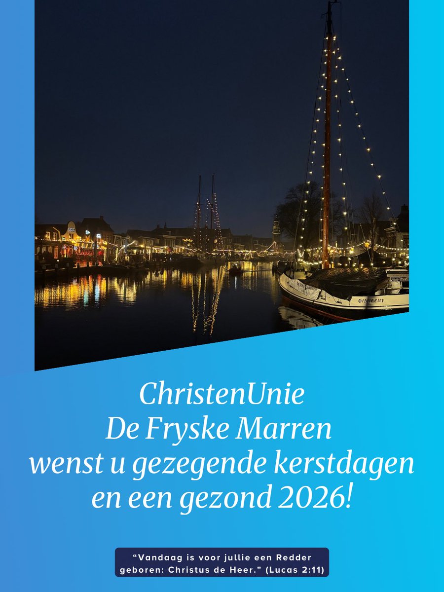 cu_dfm's tweet image. ChristenUnie De Fryske Marren wenst u gezegende Kerstdagen en een gezond, hoopvol en gezegend 2026 toe! ✨

#Kerst #kiezenvoorwatéchttelt #cudfm #2026 #CU