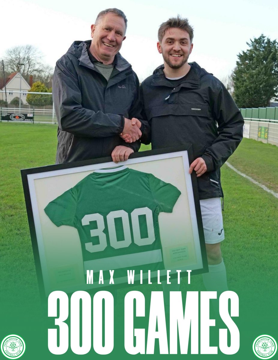 TheCastlemen's tweet photo. 💚 300 GAMES FOR MAX WILLETT 💚
From the youth section all the way through to the First Team, Max has shown incredible loyalty, commitment and pride in the badge. A huge milestone reached on Saturday vs Wroxham Res. Scroll for photos from his FTFC journey 👏💚

#upthecastlemen https://t.co/wieqiFp8AC