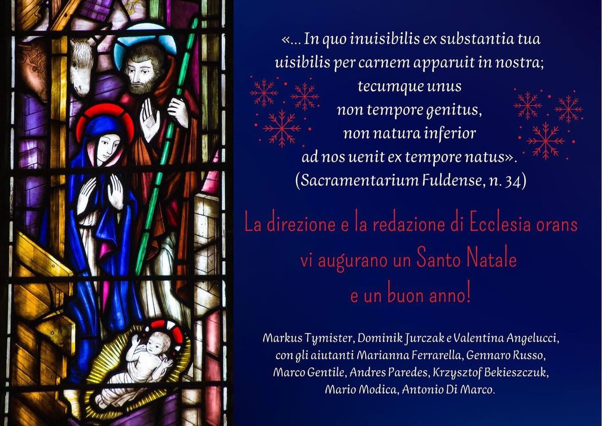 💫 Giungano a tutti i nostri auguri per queste festività natalizie, insieme alla gratitudine per come di anno in anno ci spronate a perseverare nel lavoro di studio, ricerca e pubblicazione nell’ambito della Sacra Liturgia.