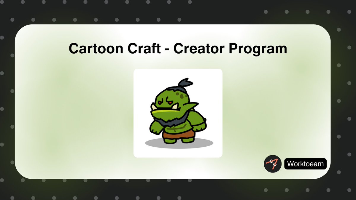 Cartoon Craft - Creator Program
 
💰 $10,000 reward pool

• rank 1: $1,100
• ranks 2-5: $500
• ranks 6-15: $200
• ranks 16-40: $100
• ranks 41-100: $40
• best post: extra $100 USDT 

👉 How to Join:

1. Link your X at: play.immutable.com/games/cartoon-…

2. Follow <a href="/Nebula3_GameFi/">Nebula3_GameFi</a> 

3.