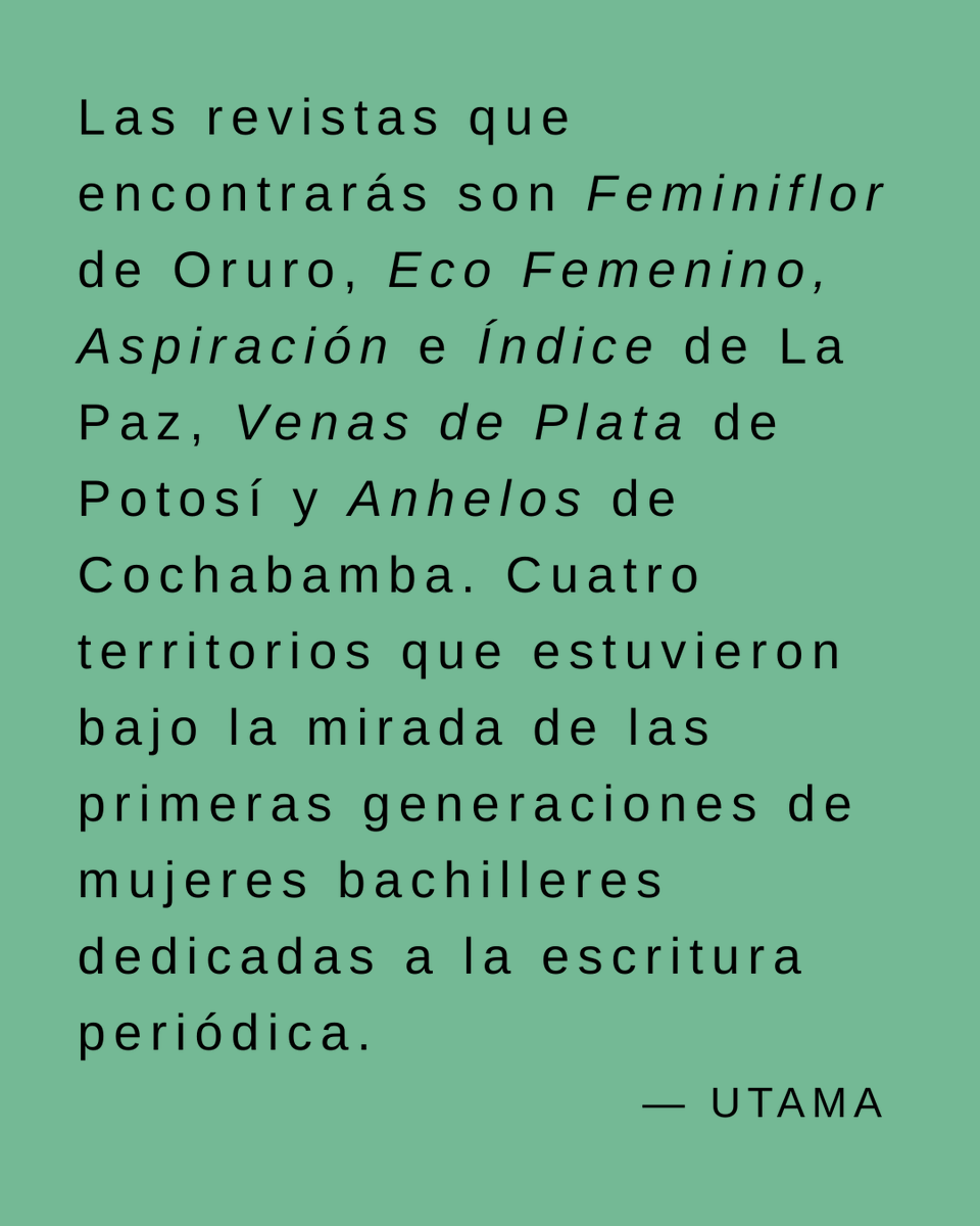 ComunidadUtama's tweet photo. SOLTAR A LAS LOCAS DEL ÁTICO
Esta nueva antología reúne textos periódicos de las revistas escritas y dirigidas por mujeres a inicios del siglo XX. 
¡Ya está disponible en la página web de UTAMA para descargar gratis! 💜
Léanla y cuéntennos qué han sentido... https://t.co/LSa2A7c2yZ
